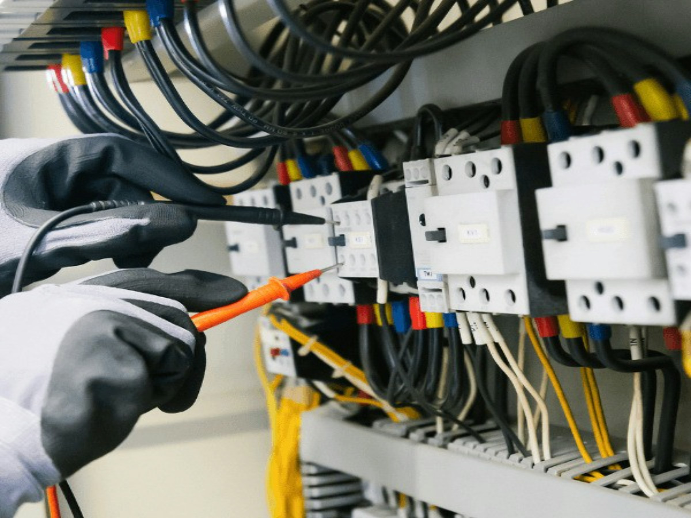 Electrician working on electrical installation